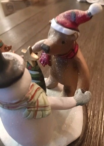 RARE Christmas Trio Laura Benge 2016 Demdaco Lift The Spirit Snowman Fox & Bear - Bild 9 von 15