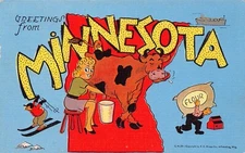 1950 Minnesota MN Greetings From Large Letter 14652-C.M.28 Postcard