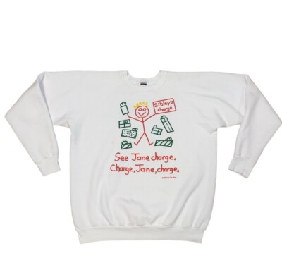 Vintage Sweatshirt 1986 Soho Tee Shop Men s M Sibleys See Jane Charge Card Funny