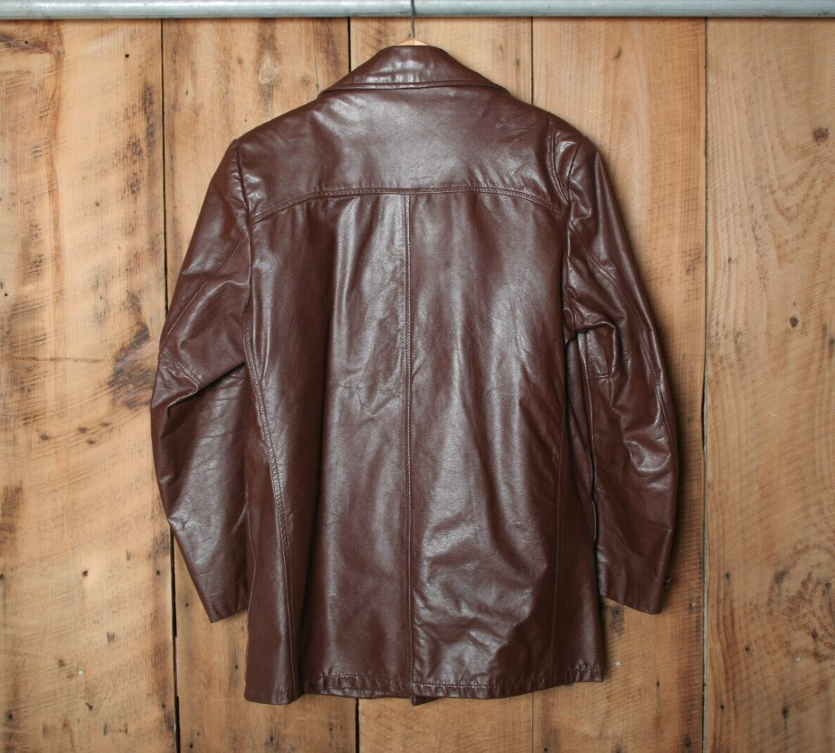 Vintage COOPER Brown Leather Car Coat w/Zip-Out Liner Sz. 38 (Fits