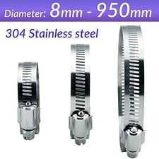 8-950mm Hose Clamps Clip 304 Stainless Steel Adjustable Spring Pipe Fuel 45Sizes