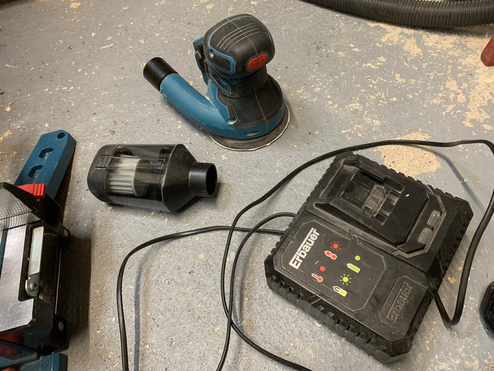 Erbauer 18v Mitre Saw, Jigsaw, Orbital Sander, Batteries And Charger. Job Lot eBay