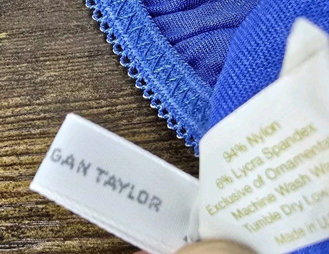 VTG Fantasies Taylor Second Skin Shiny Satin String Bikini Blue