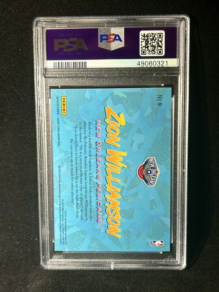 2019 PANINI COURT KINGS Zion Williamson # 9 PSA 9 - Low Pop ROOKIE RC - Image 2 of 2
