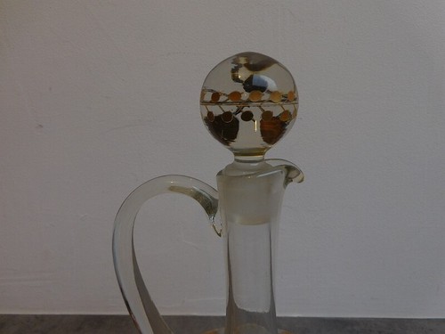 CARAFE EN CRISTAL DECOR A LA DORURE AVEC SON BOUCHON - Photo 10 sur 12