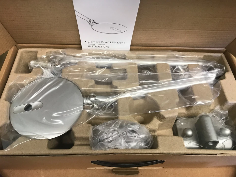 Humanscale Element Disc LED Light - SILVER,  Only With SLAT WALL MOUNT BASE - Image 4 of 4