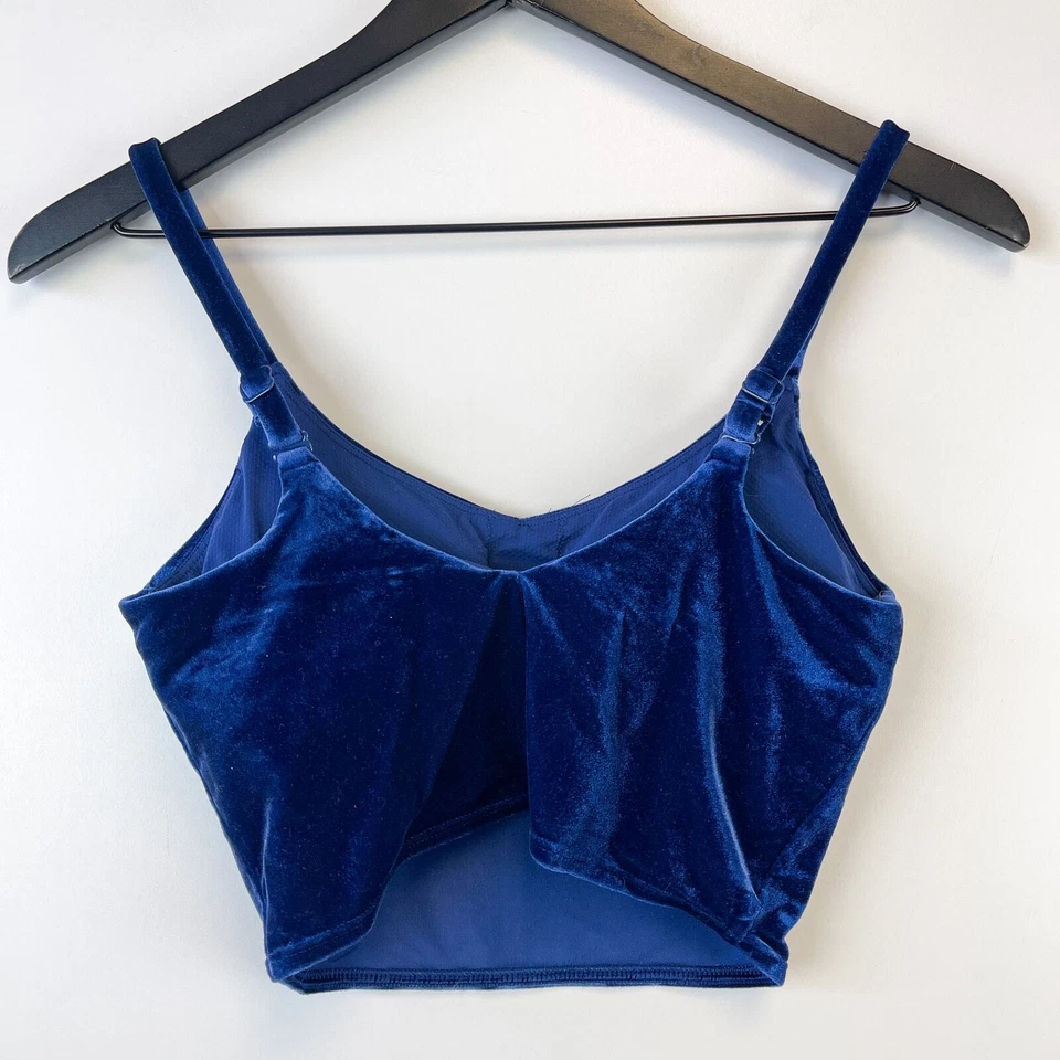 Athleta XS бархатный велюровый укороченный бак Cami синий - Изображение 3 из 4