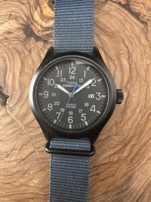 Timex Expedition Scout 40mm Men's Watch Black Dial Blue Seconds Indiglo Date