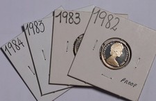 1982, 1983, & 1984 Australia 5c  5 Cents Coins QEII Proof GEM
