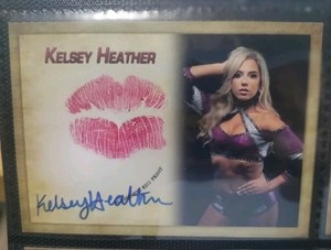 Kelsey Heather signed auto wrestling kiss card