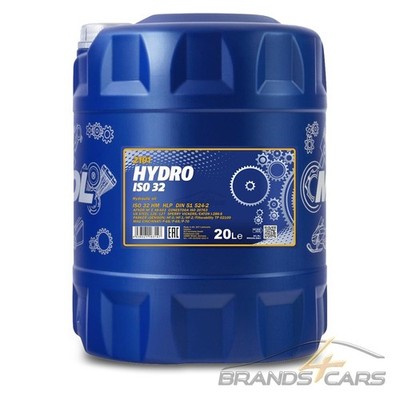 MANNOL 20 L HYDRO ISO HLP 32 HYDRAULIKÖL HYDRAULIKFLÜSSIGKEIT HYDRAULIKFLUID #