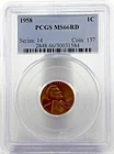 1958 Cent PCGS MS66 RD
