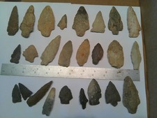 Lot of 25 Authentic Indian Arrowheads from Randolph County NC