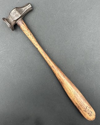 Antique Planishing Chasing Tack Jewelers Hammer Wood Handle Engraved Initials