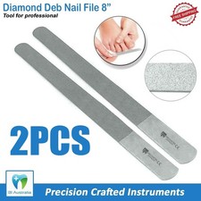 8" Diamond Deb Nail File Double Sided Podiatry Manicure Pedicure Heavy Duty File