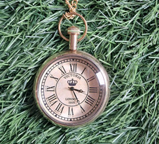 Antique Victoria 1875 Brass Pocket Watch   Vintage Collectible Timepiece
