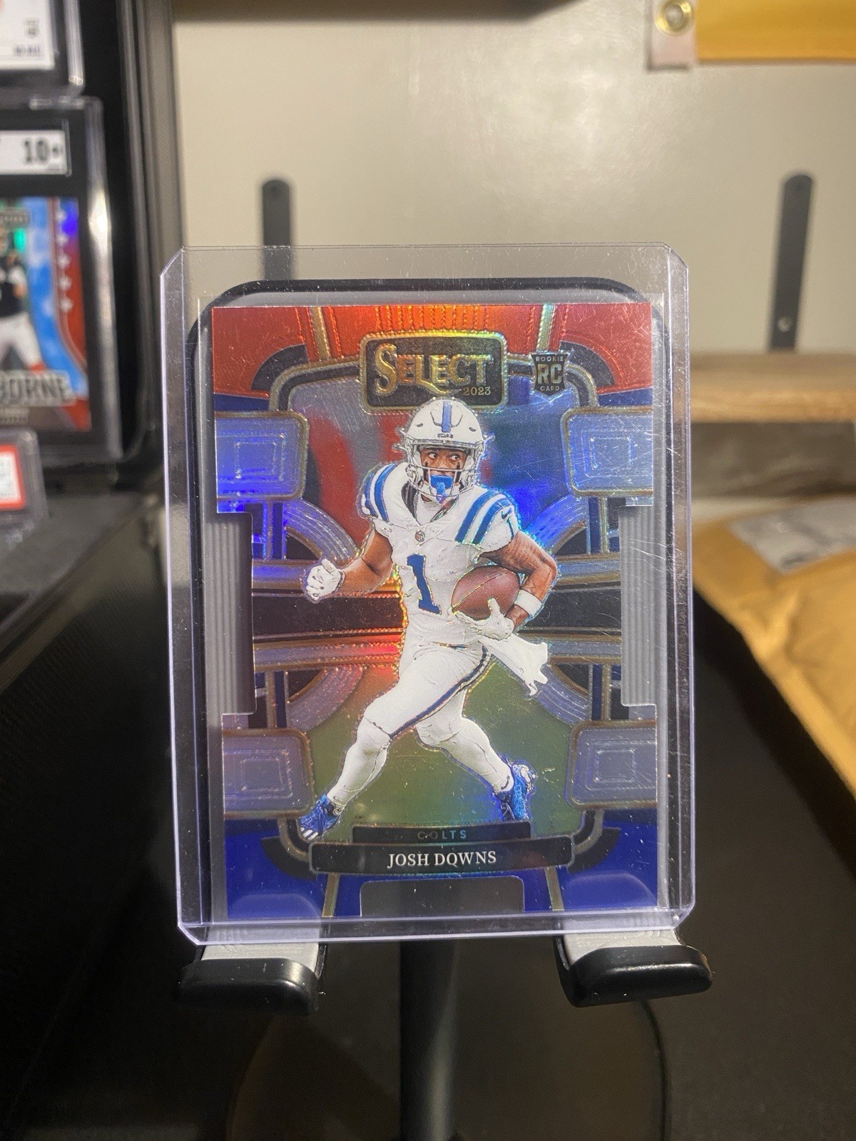 2023 Panini Select Josh Downs RC Concourse Red & Blue Prizm Die Cut Colts