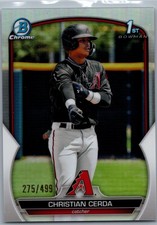 2023 Bowman #BCP-56 Christian Cerda Chrome Prospects Refractors #/499
