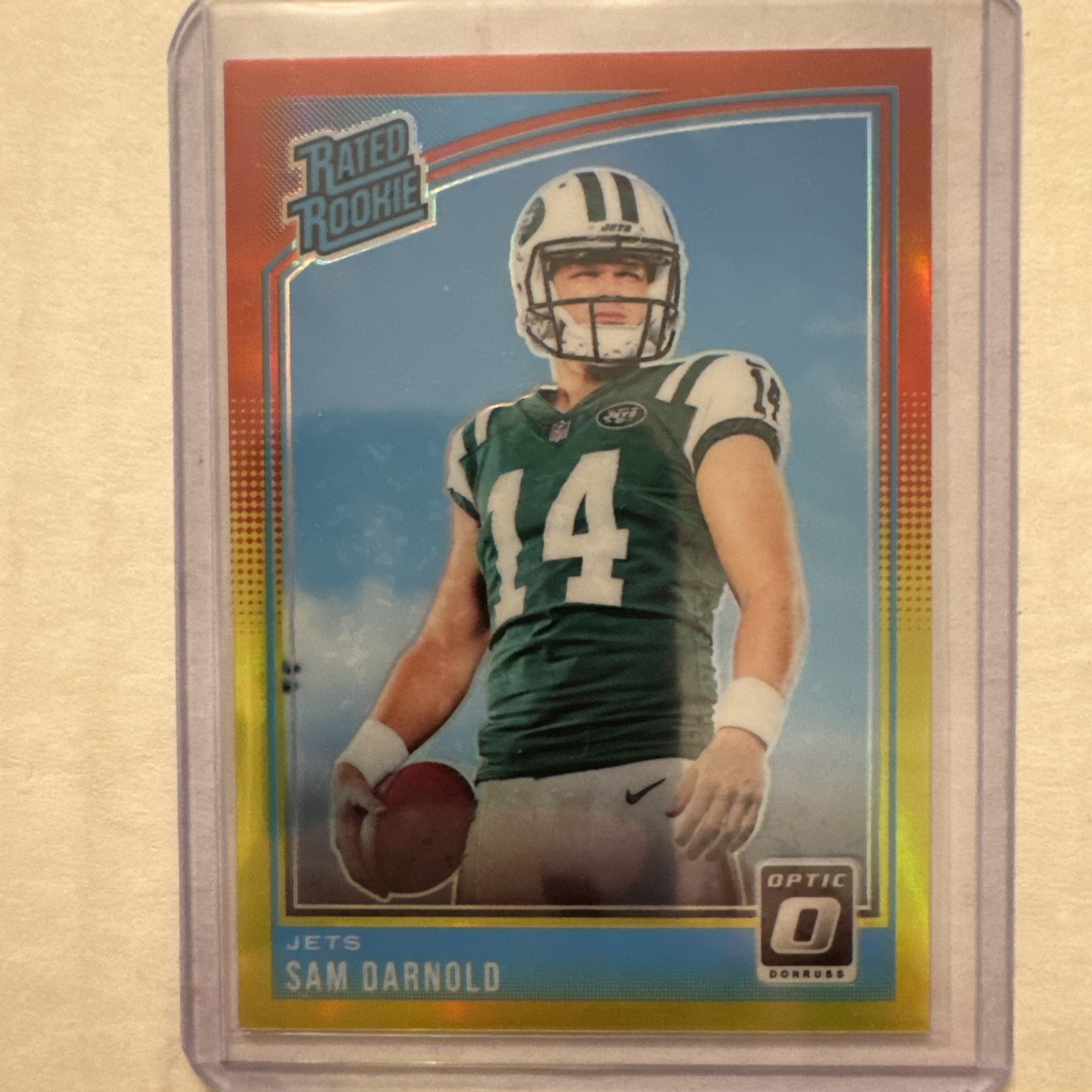 2018 Panini Optic Red Yellow Prizm Sam Darnold Rookie RC #151 Seahawks