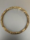 Vintage Monet Gold Tone Bangle Bracelet With Twisted Swirl