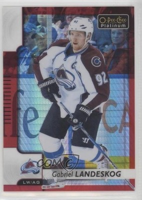 2017-18 O-Pee-Chee Platinum Red Prism 138/199 Gabriel Landeskog #18 0c2