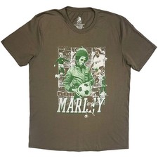 Men's Bob Marley Football Collage T-shirt Small Brown