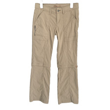 Prana Women 6 Pants Nylon Shorts Bermudas Capri Beige Convertible Stretch Hiking