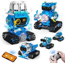 5 in 1 STEM Robot Building Toys for Boys Age 8-13, 494PCS Remote  App-Controlle