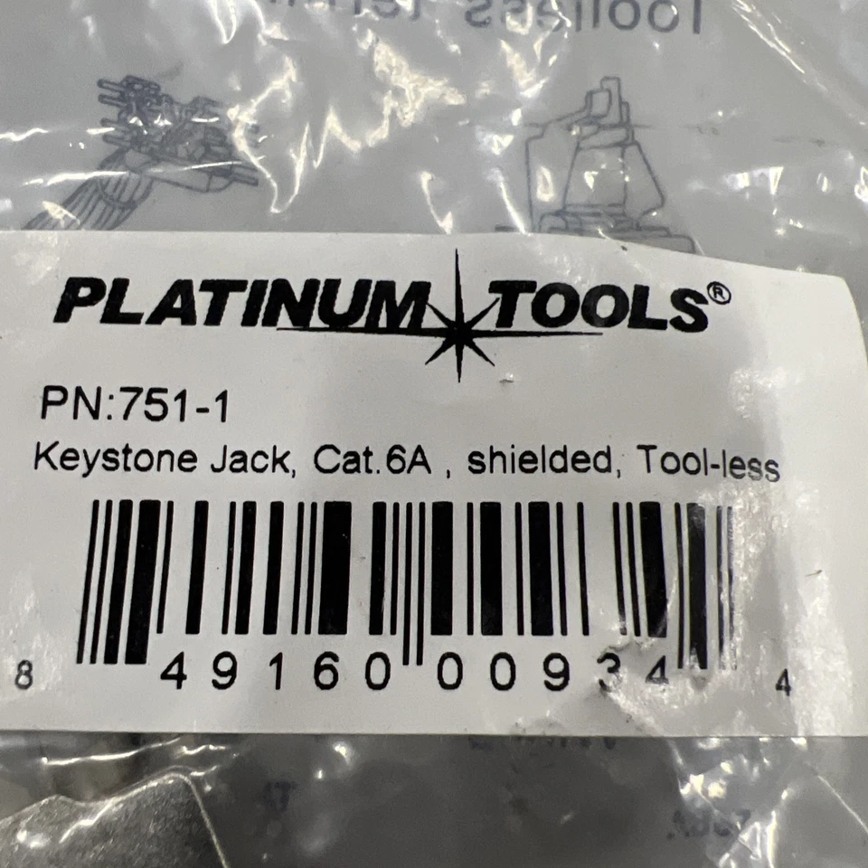Platinum Tools Keystone Jack CAT6A Shielded Tool-Less  (751-1) - image 2 of 4