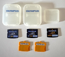 Lot of 3 Olympus xD Picture Cards 2 x 2G M 256 MB 2 MicroSD adapters