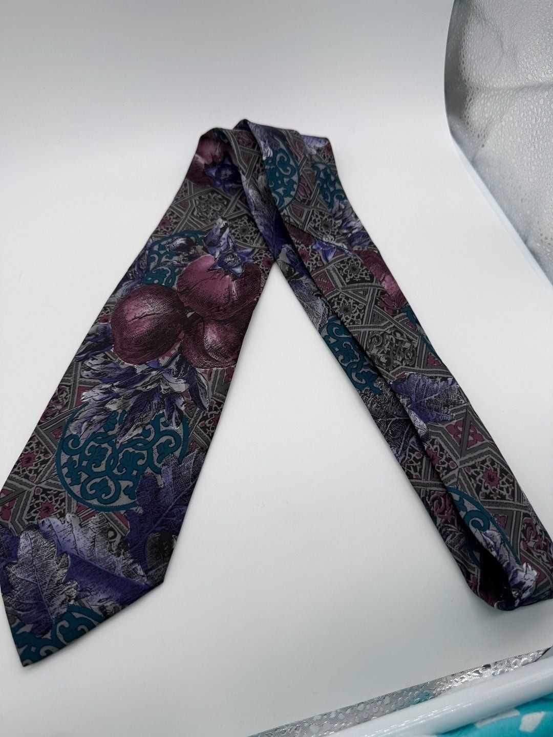 Italianissimo Vintage Floral Geometric Print Necktie
