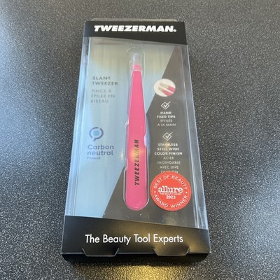 Tweezerman Full Size Edelstahl schräge Pinzette Pretty In Pink Farbe Neu