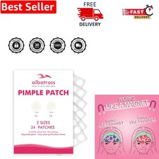 24Ct Hydrocolloid Acne Patches - Gentle, 2 Sizes for Fast and Discreet Healing