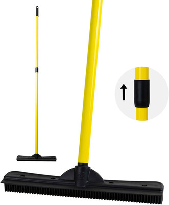 Original Pet Hair Rubber Broom with Squeegee 58'' Telescopic Handle New
