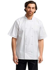 White Short sleeved Chef coat for men The Artisan Collection by Reprime  RP664