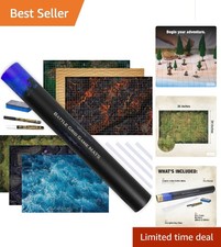Ultimate DND Battle Set: 3 Double-Sided Mats  6 Terrains - Waterproof  Compact