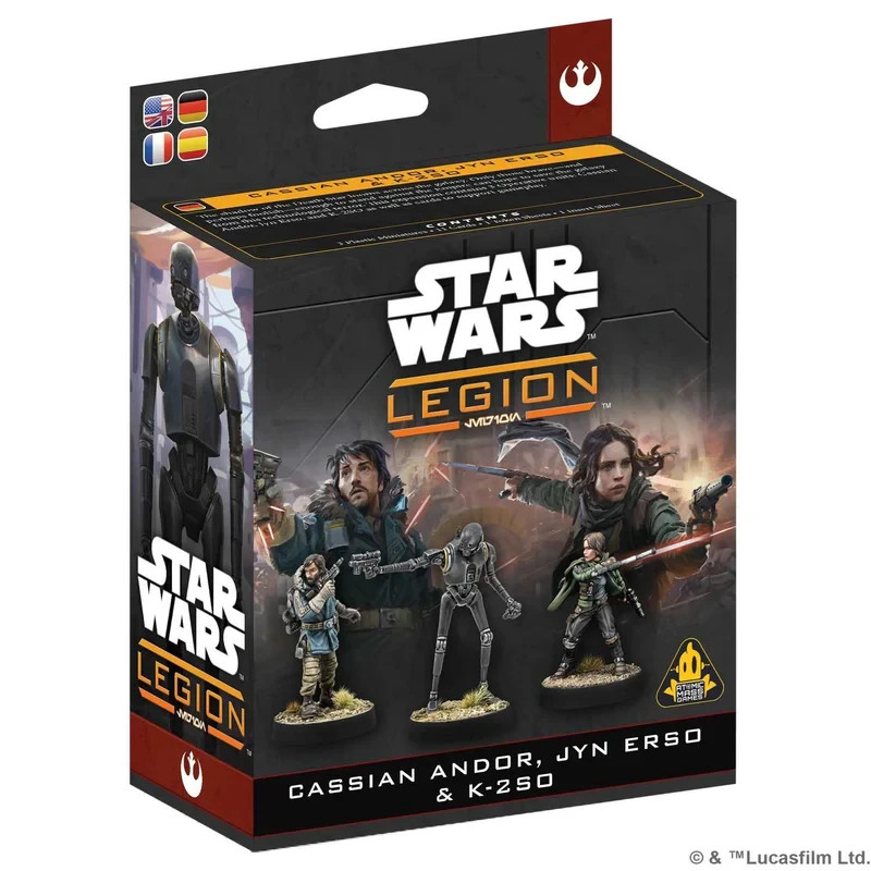 Cassian Andor, Jyn Erso & K-2SO - Rebel Alliance - Star Wars Legion - Brand New