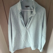 Eddie Bauer Women's XL Light Blue Fleece 1/4 Zip Mock Neck Sweatshirt
