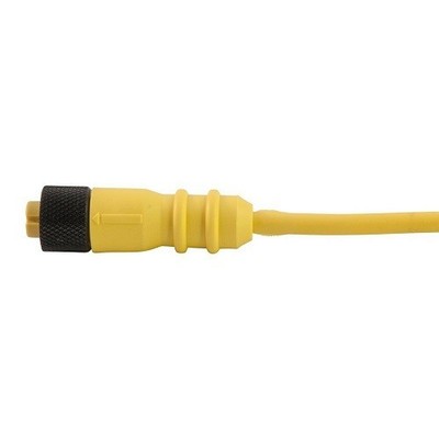 Single Key (M12) Shielded to Coupler Micro-Link Plug, 3 pole, 6.6', 22 AWG