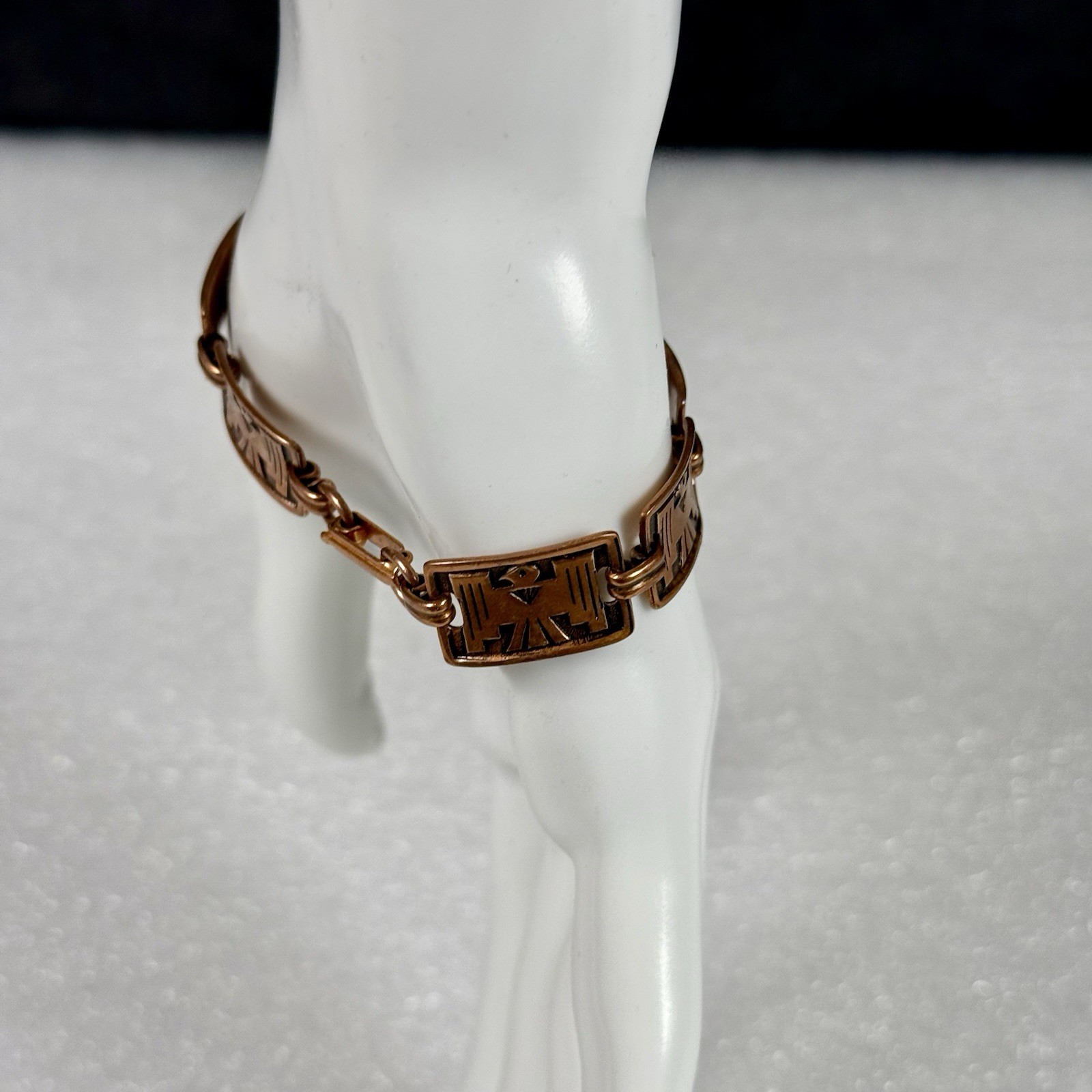 Solid Copper Thunderbird Bracelet South Western N… - image 6