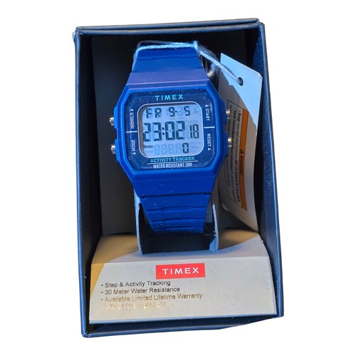 Timex Ironman Step & Activity Tracker Uhr Blau Chronograph Indiglo TW5M55700