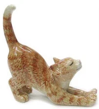 ➸ NORTHERN ROSE Cat Miniature Figurine Orange Tabby Cat Kitten
