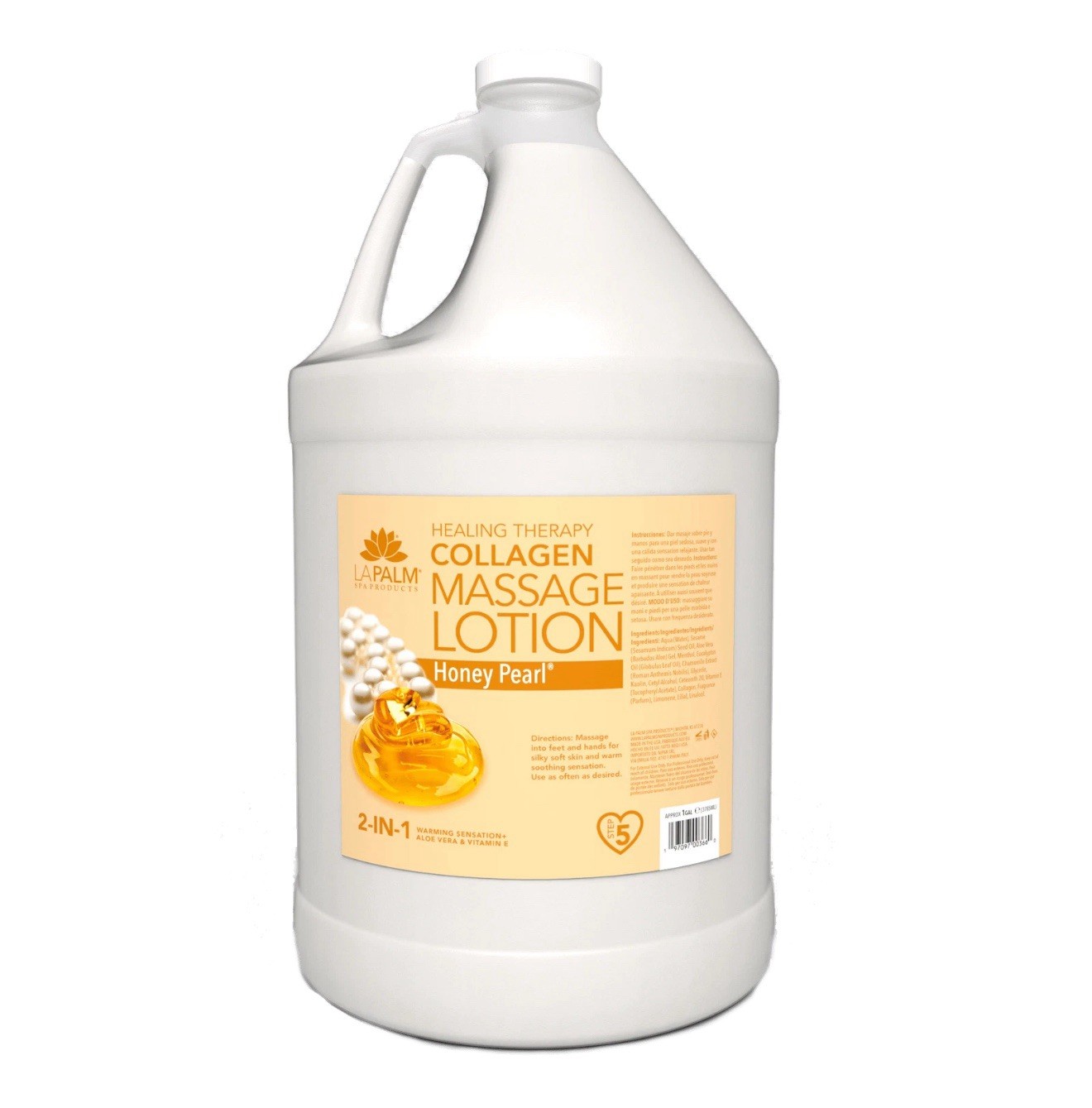 La Palm Healing Therapy Massage Lotion Honey Pearl - Refill size 1 Gallon