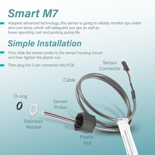 2 Pack Hot Tub Sensor for Balboa Spa Heater M7 30344 30042 24" Temp/Hi-Limit - Bild 6 von 8