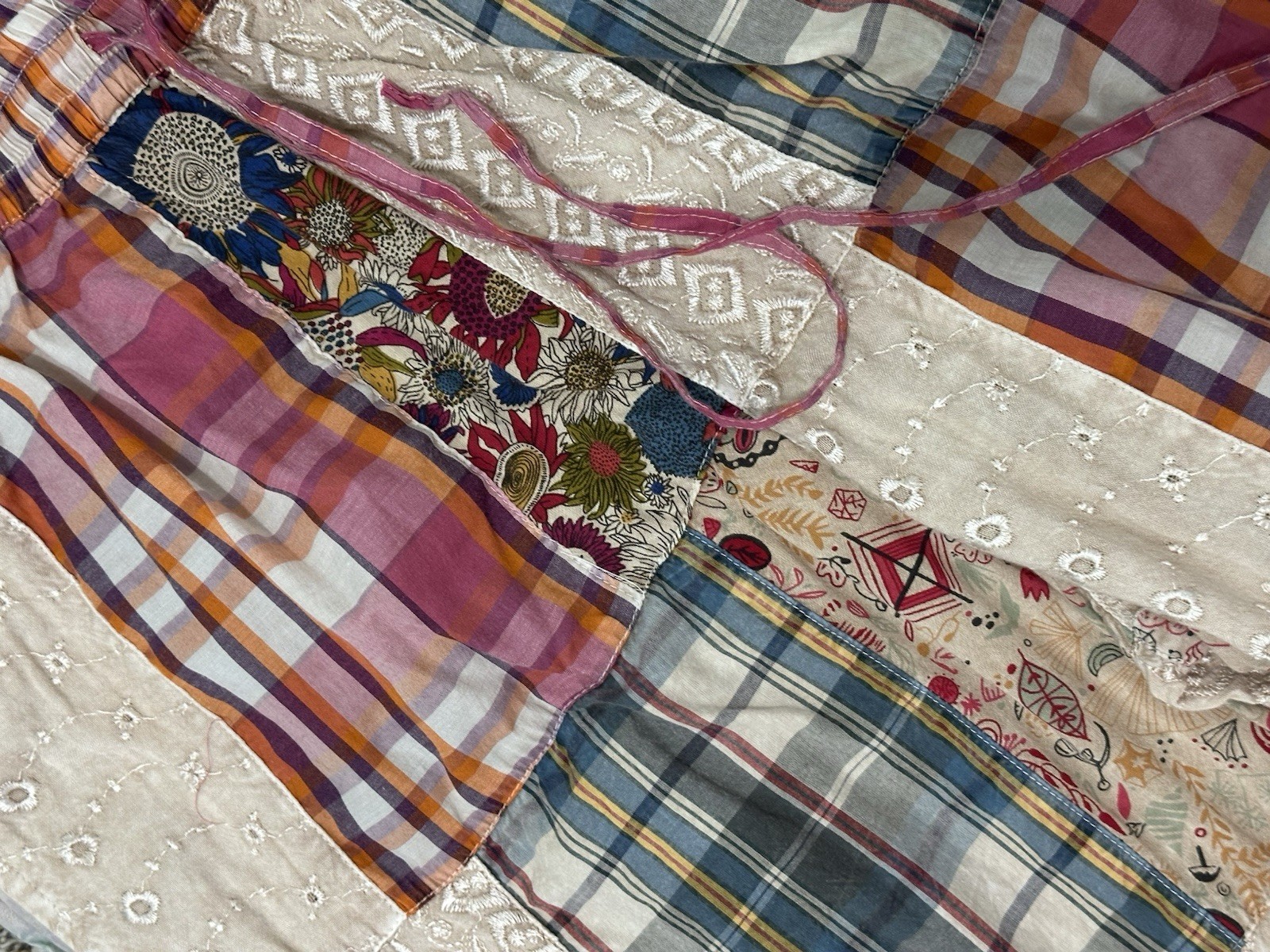 YOUNG THREADS VINTAGE TIERED PATCHWORK PANTS XL - image 4