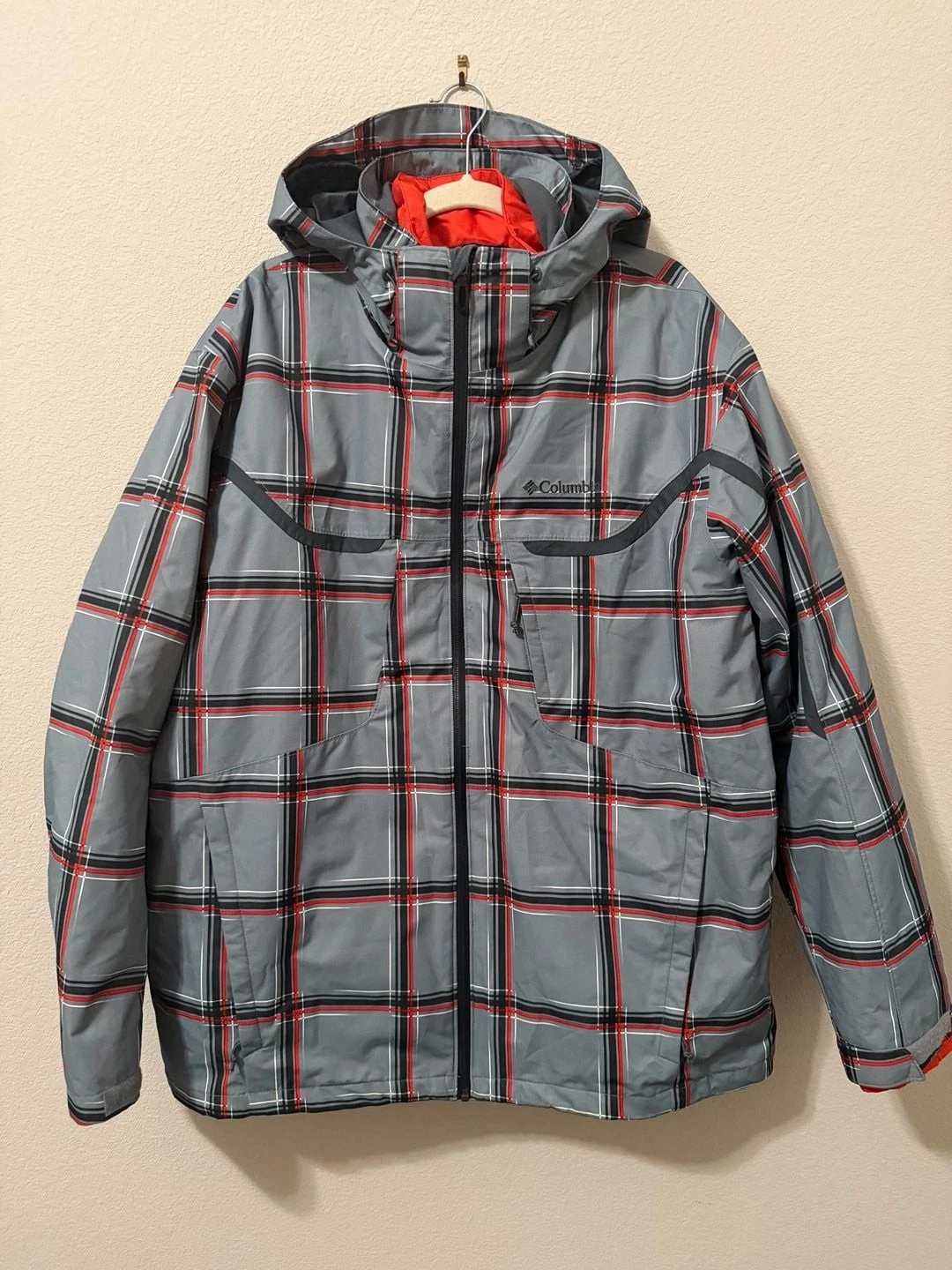 Columbia Whirlibird Interchange 3-in-1 Jacket Grey Plaid XL image 1