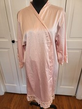 Pink Satin Short Robe Pink Lace Trim OSFM Coquette Valentine's Day Fairy Glam