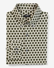 Express - Extra Slim Stretch 1MX Dress Shirt - Small - Olive Green