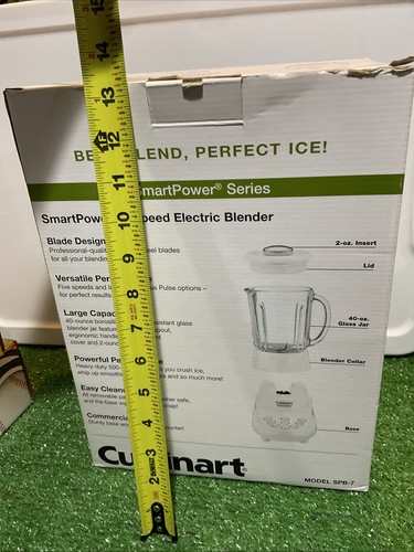 New Cuisinart SPB-7 White Electric Blender 500W 40Oz Glass Jar 7-Speed Rare NIB - Picture 5 of 13