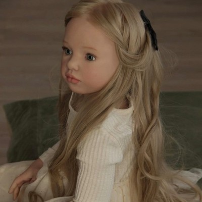 40in Reborn Doll Kit Painted DIY Part with Cloth Body Rooted Long Hair Toy Gift
